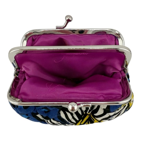 Vera Bradley Blue Floral kiss coin purse painted paisley exact - Picture 7 of 13